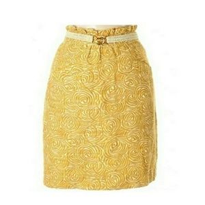 Elevenses Anthropologie Gold Painted Morning Pencil Skirt - 2